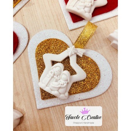 Cuore Gessetto NATALE decorazione albero di natale