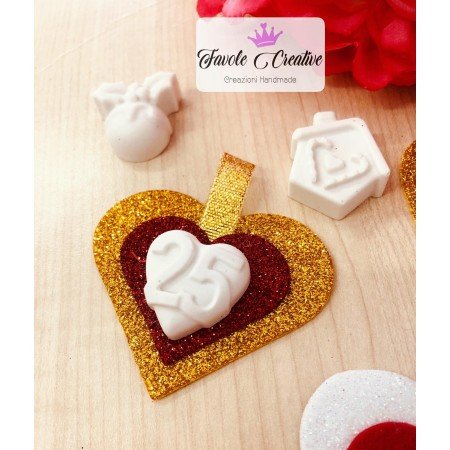 Cuore Gessetto NATALE MINI CUORE 25 decorazione albero di natale