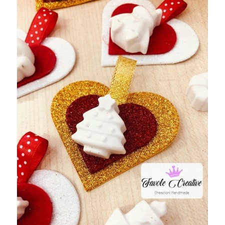 Cuore Gessetto NATALE MINI ALBERO decorazione albero di natale