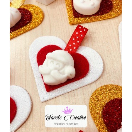 Cuore Gessetto NATALE MINI BABBO NATALE decorazione albero di natale