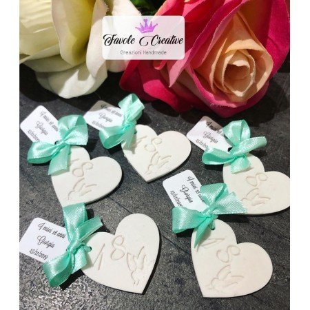 Gessetto CUORE 18 ANNI CON TAG E FIOCCO