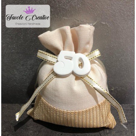 Sacchetto Nozze d'Oro Gessetto 50 Bomboniera