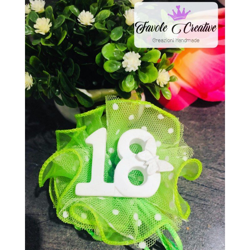 Sacchetto confetti 18 ANNI Bomboniera gessetto profumato con FARFALLA Sacchetto confetti 18 ANNI Bomboniera gessetto profumato con FARFALLA