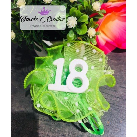 Sacchetto pois confetti  18 ANNI gessetto numero 18 4cm