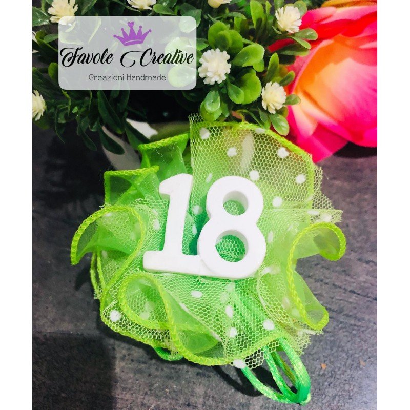 Sacchetto pois confetti  18 ANNI gessetto numero 18 4cm Sacchetto pois confetti  18 ANNI gessetto numero 18 4cm