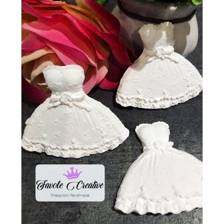 Gessetti profumati VESTITO segnaposto bomboniera sacchetto comunione bimba