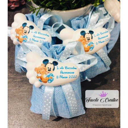 Sacchetto confetti GESSETTO PROFUMATO PIEDINO PERSONALIZZATO Nascita Battesimo