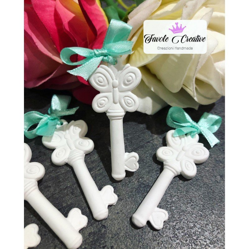 Gessetto profumato CHIAVE CON FARFALLA + FIOCCO