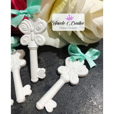 Gessetto profumato CHIAVE CON FARFALLA + FIOCCO