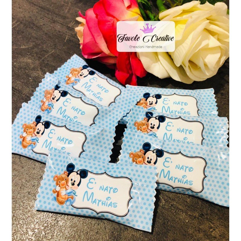 Bustine confetti PERSONALIZZATE TOPOLINO NASCITA BATTESIMO Bustine confetti PERSONALIZZATE TOPOLINO NASCITA BATTESIMO