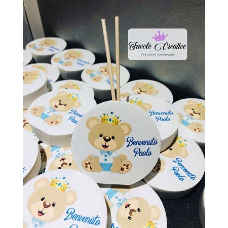 Profumatore Orsetto Personalizzato | Bomboniera Artigianale per Battesimo, Nascita, Compleanno