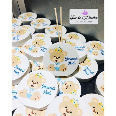 Profumatore Orsetto Personalizzato | Bomboniera Artigianale per Battesimo, Nascita, Compleanno