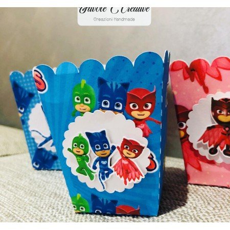 Scatola patatine pop-corn PJ MASK PARTY DECORAZIONE