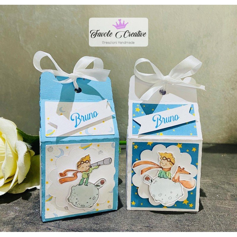 Scatola Bomboniera PICCOLO PRINCIPE personalizzata con nome MILK BOX Scatola Bomboniera PICCOLO PRINCIPE personalizzata con nome MILK BOX