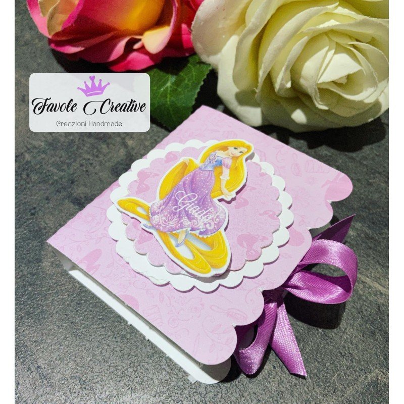 Scatola LIBRO PRINCIPESSA RAPUNZEL compleanno a tema