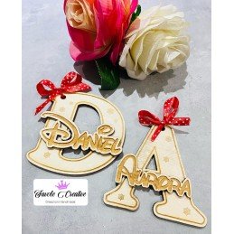 Iniziale in legno con nome completo