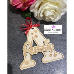 Iniziale in legno "A" con nome completo 1