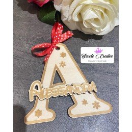 Iniziale in legno "A" con nome completo 3