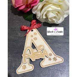 Iniziale in legno "A" con nome completo 4