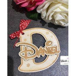 Iniziale in legno "D" con nome completo 2