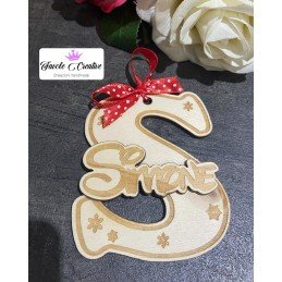 Iniziale in legno "S" con nome completo 1
