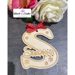Iniziale in legno "S" con nome completo 3