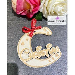 Iniziale in legno "C" con nome completo 2