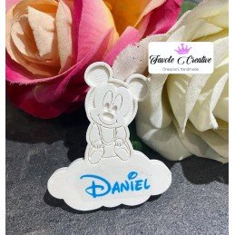 Gessetto TOPOLINO CON NUVOLA E TESTO PERSONALIZZATO