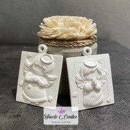 Gessetti Profumati TARGHETTA ANGELO CON FORO Nascita  Battesimo