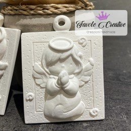 Gessetti Profumati TARGHETTA ANGELO CON FORO Nascita  Battesimo