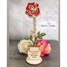 ROSA 3D IN LEGNO FESTA DELLA MAMMA CON TESTO PERSONALIZZATO