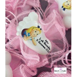 Sacchetto in Tulle Rosa con Gessetto Profumato Personalizzato – Tema Alice nel Paese delle Meraviglie