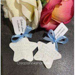Gessetti STELLA PICCOLO PRINCIPE con fiocco e tag personalizzato
