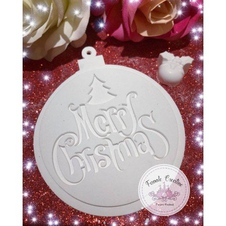 Gessetti profumati natale PALLINA MERRY CHRISTMAS CON FORO DECORAZIONE NATALIZIA