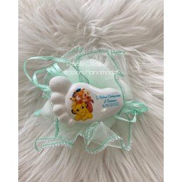Sacchetto in Tulle bianco e verde acqua con Gessetto Profumato Personalizzato – Tema re leone