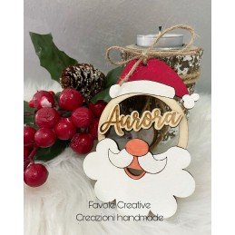 Pallina in legno con nome babbo natale