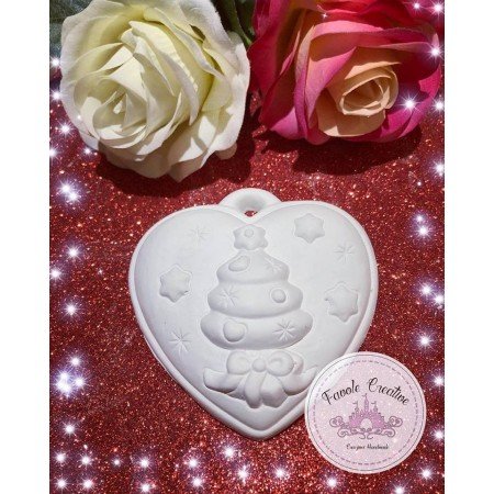 Gessetti profumati natale CUORE CON ALBERO DI NATALE CON FORO DECORAZIONE NATALIZIA