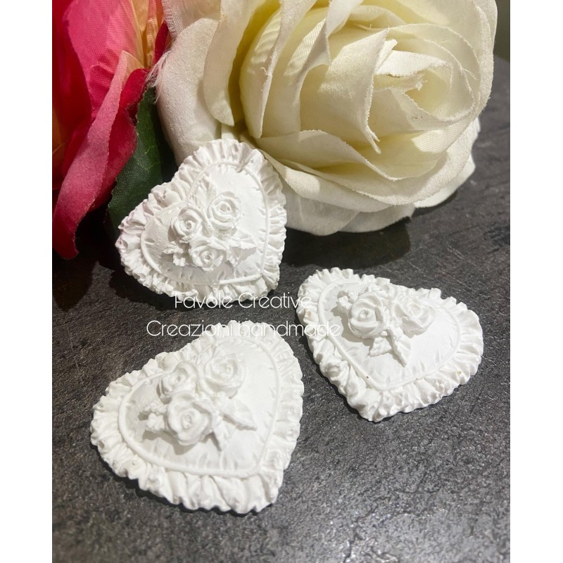 Gessetto profumato cuore con roselline