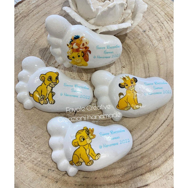 Piedino Profumato Simba Misti Personalizzato | Bomboniera Il Re Leone per Nascita, Battesimo, Compleanno