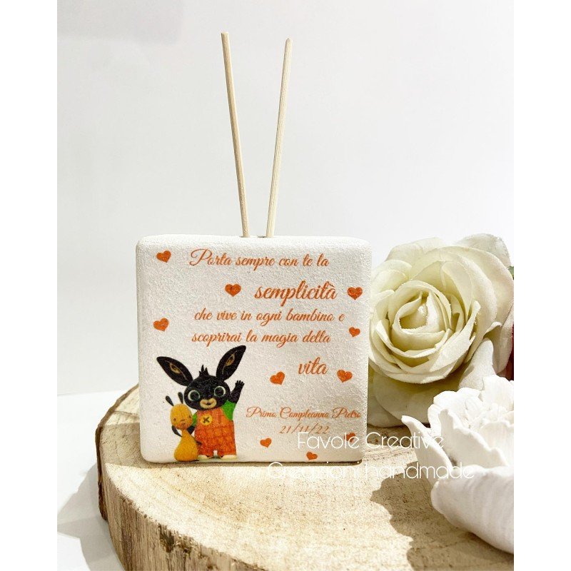 Profumatore Quadrato Tema Bing - Bomboniera Personalizzata per Bambini ed Eventi