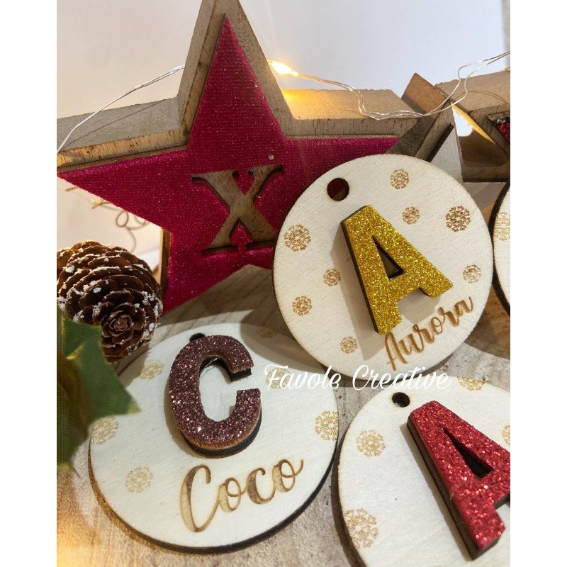 PALLINA CON NOME E INIZIALE COLORATA PALLINA CON NOME E INIZIALE COLORATA