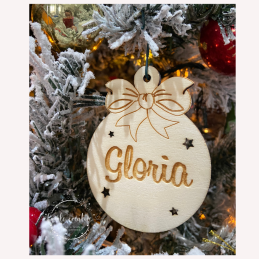 Pallina in legno con nome inciso