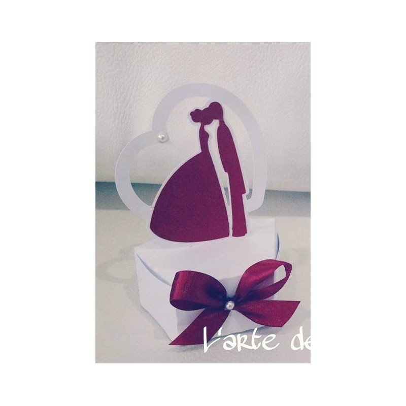 Scatolina bomboniera sacchetto porta confetti modello sposi per matrimonio, segnaposto bomboniera