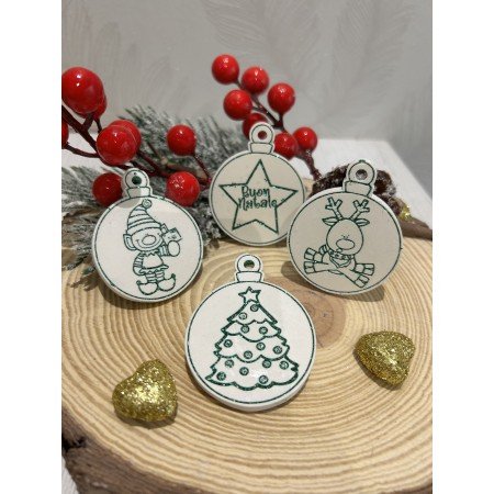 Gessetti profumati PALLINA NATALE INCISA STELLA ALBERO ELFO COLORATI