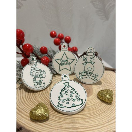 Gessetti profumati PALLINA NATALE INCISA STELLA ALBERO ELFO COLORATI