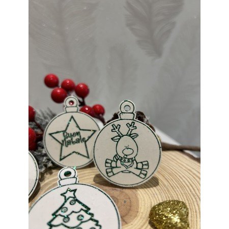 Gessetti profumati PALLINA NATALE INCISA STELLA ALBERO ELFO COLORATI