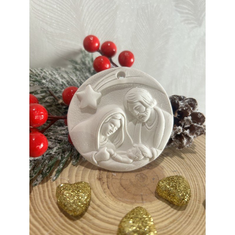 Gessetto Profumato Natalizio MEDAGLIONE CON FAMIGLIA