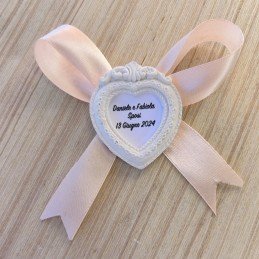 Gessetto Profumato Cornice Cuore Piccola Personalizzabile con Fiocco