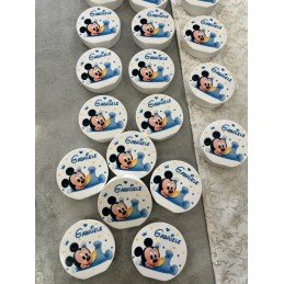 Bomboniera Topolino Baby con Scatolina Celeste | Profumatore Rotondo Personalizzato Nascita, Battesimo