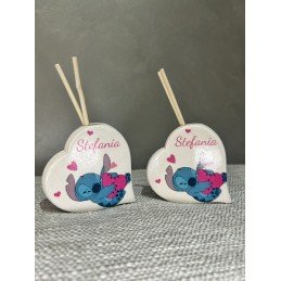 Cuore Profumato Stitch Personalizzato | Bomboniera Unica per Battesimo, Compleanno, Nascita